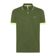 Kleine Streep Fluo Polo Sun68 , Green , Heren