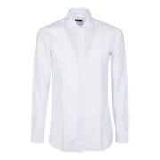 Gestreept Neck Shirt Barba Napoli , White , Heren