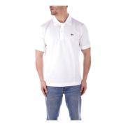 Wit Logo Front Polo Shirt Lacoste , White , Heren