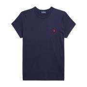 Katoenen Jersey Crewneck T-shirt Polo Ralph Lauren , Blue , Dames
