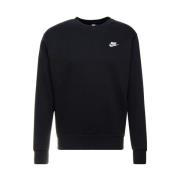 Zwarte Club Fleece Crewneck Sweatshirt Nike , Black , Heren