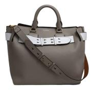 Pre-owned Leather shoulder-bags Burberry Vintage , Gray , Dames