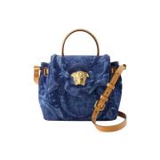 Cotton handbags Versace , Blue , Dames