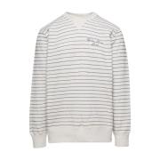 Gestreept katoenen sweatshirt met ronde hals Golden Goose , White , He...