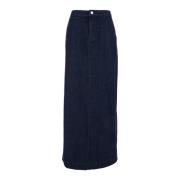 Maxi Rok met Trekkoord Taille Theory , Blue , Dames