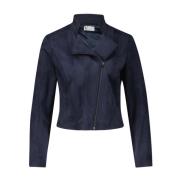 Leather Jackets vera mont , Blue , Dames