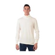Geribbelde Sweater Pullover Daniele Alessandrini , White , Heren