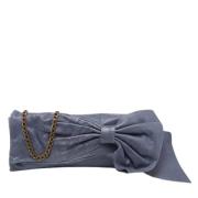 Pre-owned Leather clutches Valentino Vintage , Blue , Dames