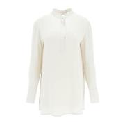 Klassieke Witte Button-Up Overhemd Agnona , Beige , Dames
