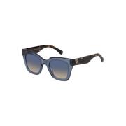 Blauwe Doubleshade Peach Zonnebril Tommy Hilfiger , Blue , Unisex