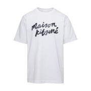 Handwriting Comfort Tee-Shirt Wit Maison Kitsuné , White , Heren
