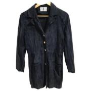 Pre-owned Suede outerwear Valentino Vintage , Blue , Dames