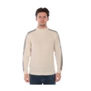 Intarsia Fietsen Sweater Pullover Daniele Alessandrini , Beige , Heren