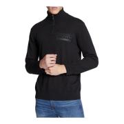 Sweater met rits in hoge hals - Zwart Armani Exchange , Black , Heren