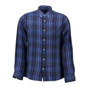 Blauw Katoenen Overhemd, Lange Mouwen, Regular Fit Gant , Blue , Heren