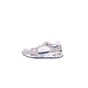 Witte leren sneakers met logo Premiata , Multicolor , Heren