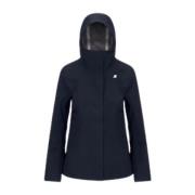 Navy Blue Bonded Madlaine Technische Jas K-Way , Blue , Dames