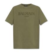 T-shirt met logo Balmain , Green , Heren