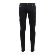 Heren Skinny Stretch Cargo Zwart Dolce & Gabbana , Black , Heren