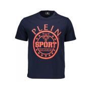 Blauw Katoenen T-Shirt met Korte Mouwen en Print Plein Sport , Blue , ...