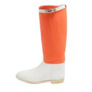 Pre-owned Leather boots Hermès Vintage , Orange , Dames