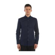 Basis V-Hals Shirt Daniele Alessandrini , Blue , Heren