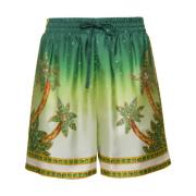 Zijden Shorts met Trekkoord in Groen Casablanca , Multicolor , Heren