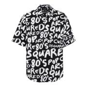 Heren Pop 80's Bowling Shirt Zwart Dsquared2 , Black , Heren