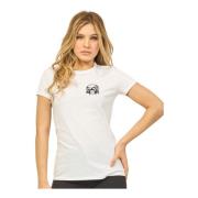 Witte Katoenen Crew Neck T-shirt Hugo Boss , White , Dames