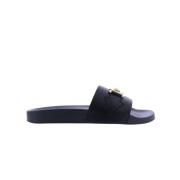 Dames Pool Slide Sandalen Versace , Black , Dames