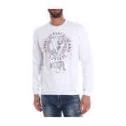 Geborstelde Fleece Hoodie Sweatshirt Versace Jeans Couture , White , H...