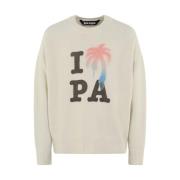 Heren I Love Pa Sweater Palm Angels , Beige , Heren