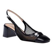 Court shoe in black mesh Baldinini , Black , Dames