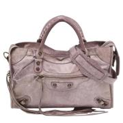 Pre-owned Leather totes Balenciaga Vintage , Purple , Dames