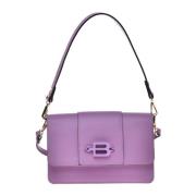 Lilac calfskin shoulder bag Baldinini , Purple , Dames