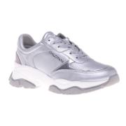 Sneaker in silver nappa leather Baldinini , Gray , Dames