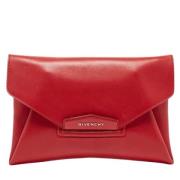 Pre-owned Leather clutches Givenchy Pre-owned , Red , Dames