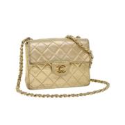 Pre-owned Leather chanel-bags Chanel Vintage , Yellow , Dames