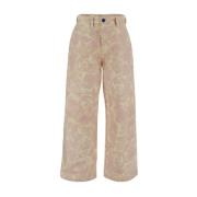 Wide Trousers Burberry , Pink , Dames