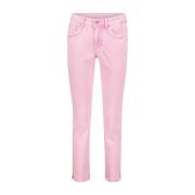 Gekleurde Denim Slim Fit Jeans Red Button , Pink , Dames