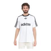 Iconische Trifoglio Wit T-shirt Adidas Originals , White , Heren