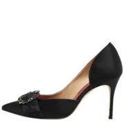 Pre-owned Satin heels Carolina Herrera Pre-owned , Black , Dames