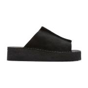 Originals Wedge Slide Zwarte Schoenen Clarks , Black , Dames