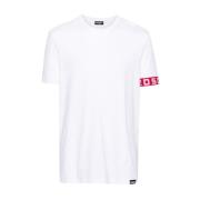 Witte Crewneck Logo T-shirt Dsquared2 , White , Heren