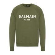 Sweatshirt met logo Balmain , Green , Heren