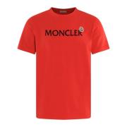 Heren T-Shirt Rood Moncler , Red , Heren