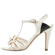 Pre-owned Leather sandals Chanel Vintage , White , Dames