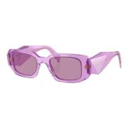 Dames zonnebril Violet Rechthoekig Transparant Prada , Purple , Dames