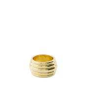 Chunky Ribbed Gouden Ring Anine Bing , Yellow , Dames
