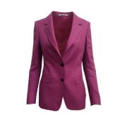 Linnen blazer met gemarmerde bruine knopen Tagliatore , Purple , Dames